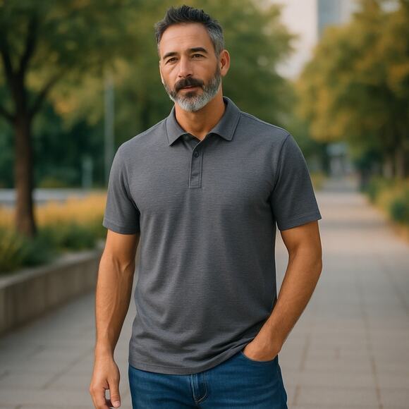 Mens 0.1 Algo Performance Shirt Polo Collared Moisture Wicking SPF 40 XL - Picture 1 of 8